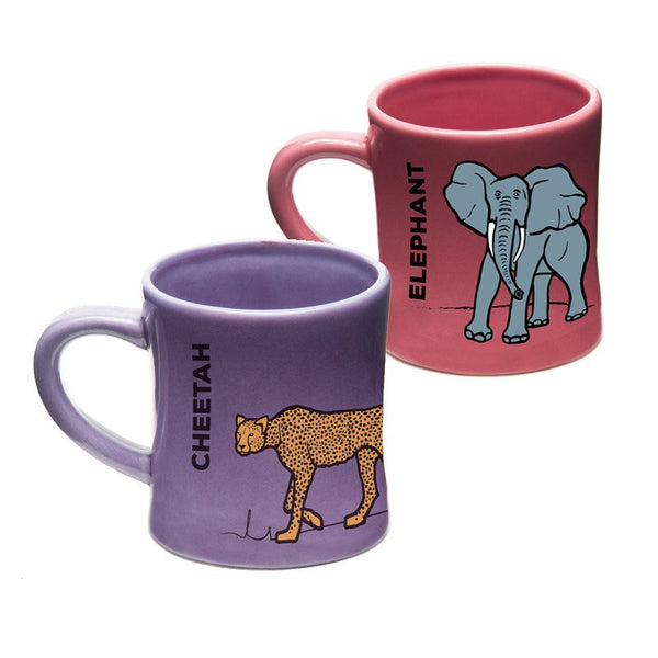BittyMugs™ - Elephant & Cheetah Mugs for Kids